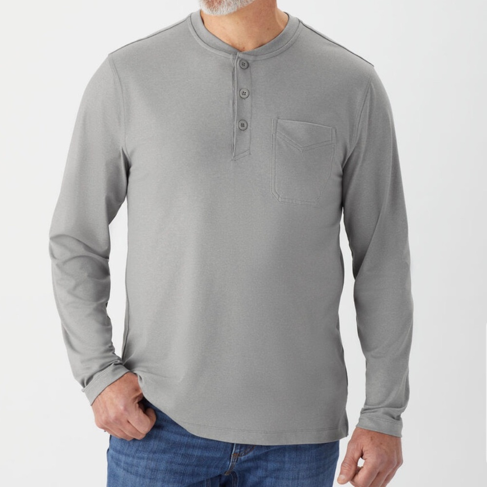 Duluth Trading Co. Gray Powercord Cordura Henley Size 2XL